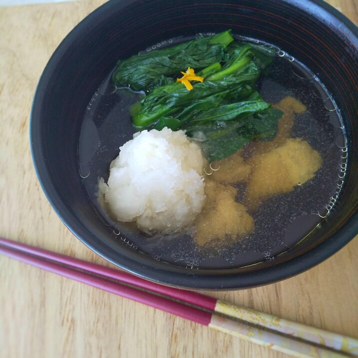 鶏肉と小松菜のみぞれ汁